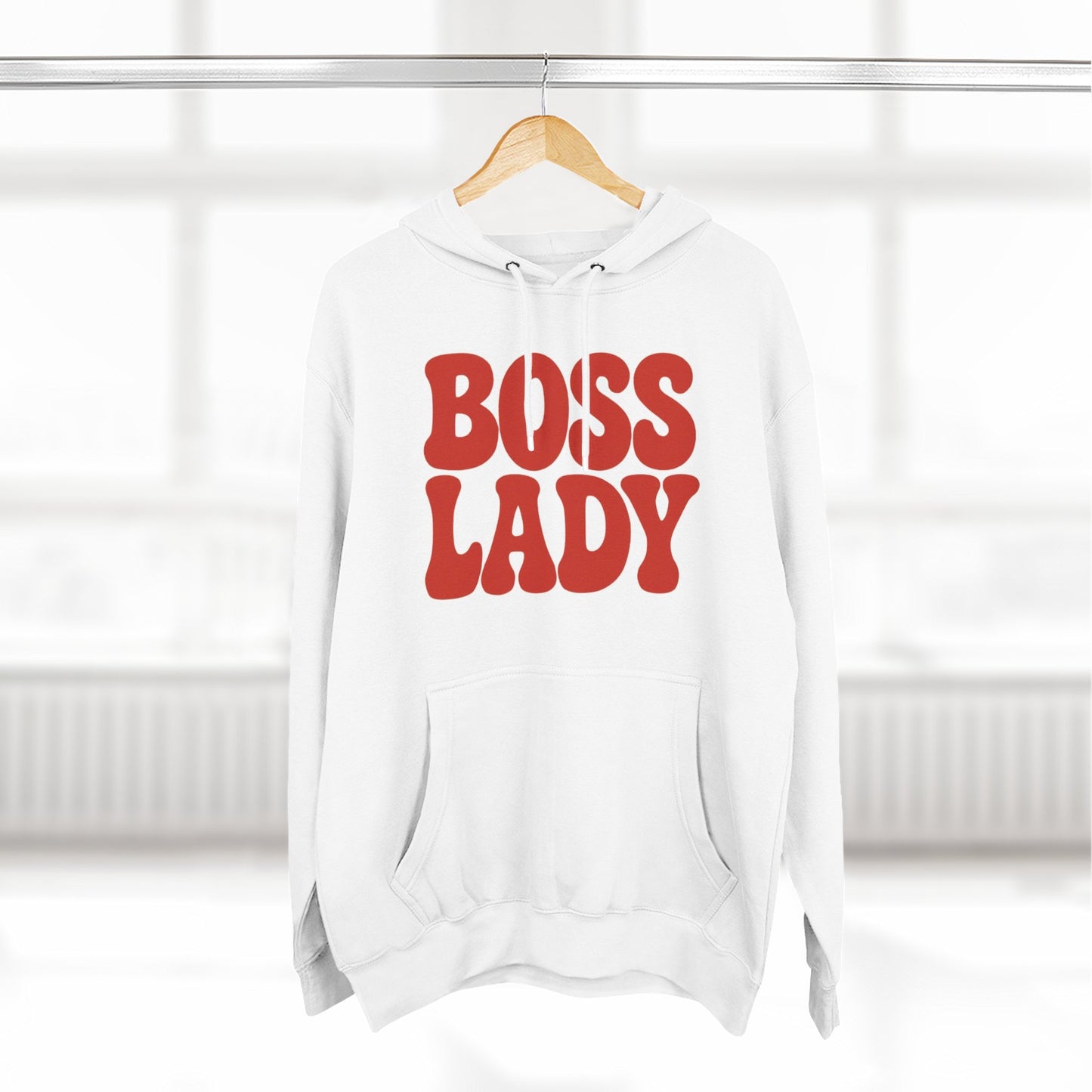Boss Lady Fleece Hoodie, White