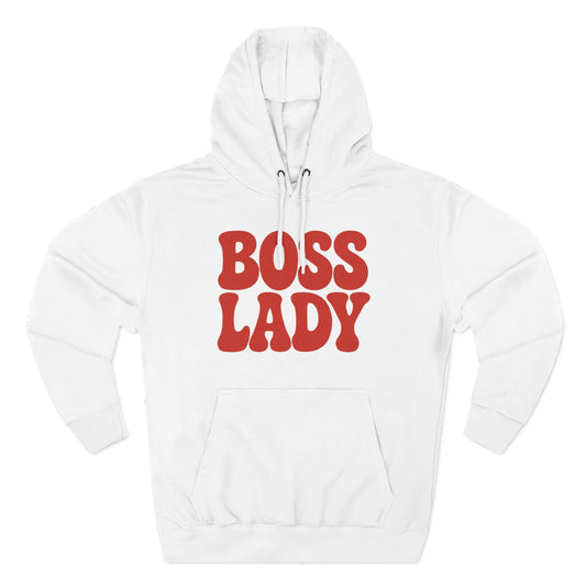 Boss Lady Fleece Hoodie, White